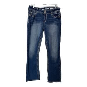 Wallflower Luscious Curvy Jeans Mid Rise Bootcut Blue Denim Size 13 REG Stretchy